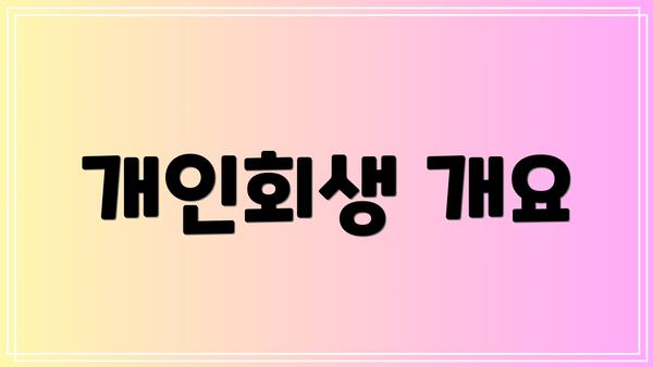 개인회생 개요