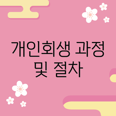 개인회생 과정 및 절차