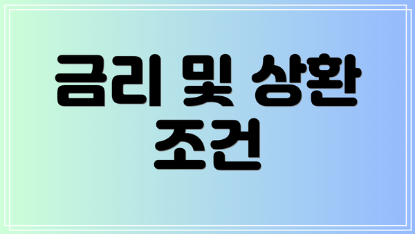금리 및 상환 조건