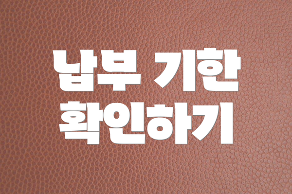 납부 기한 확인하기