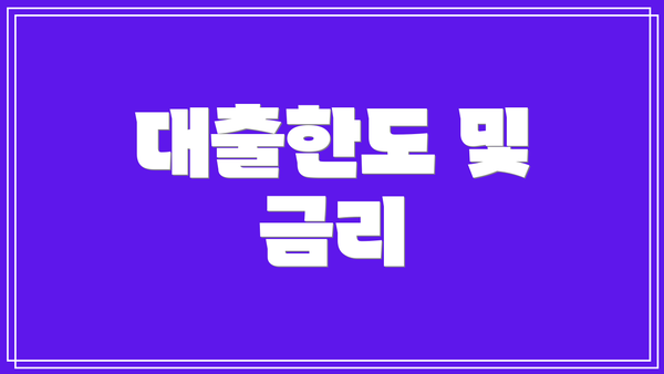대출한도 및 금리