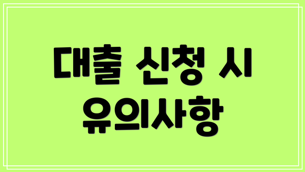 대출 신청 시 유의사항