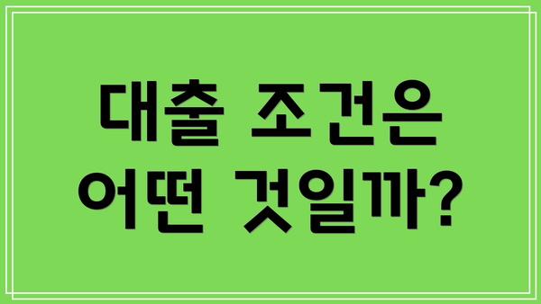 대출 조건은 어떤 것일까?