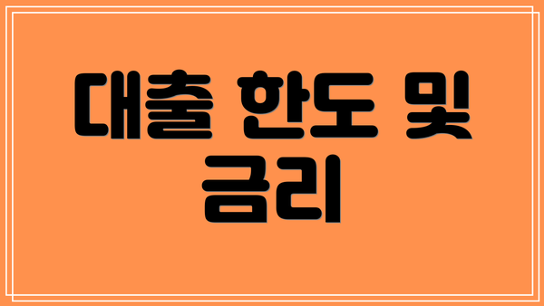 대출 한도 및 금리