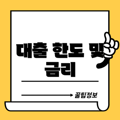 대출 한도 및 금리