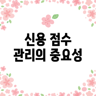 신용 점수 관리의 중요성