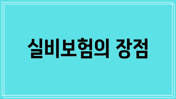 실비보험의 장점