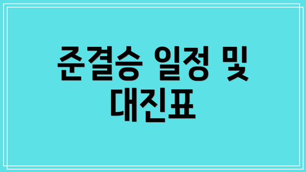 준결승 일정 및 대진표