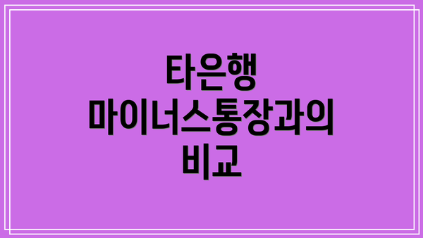 타은행 마이너스통장과의 비교