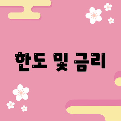 한도 및 금리