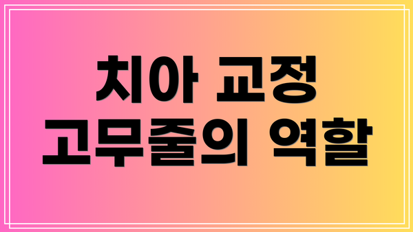 치아 교정 고무줄의 역할