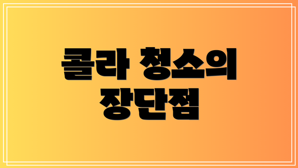 콜라 청소의 장단점