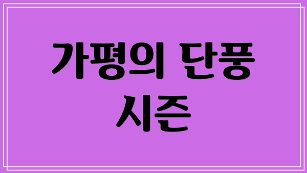 가평의 단풍 시즌