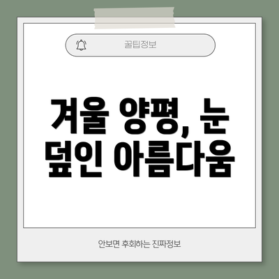 겨울 양평, 눈 덮인 아름다움