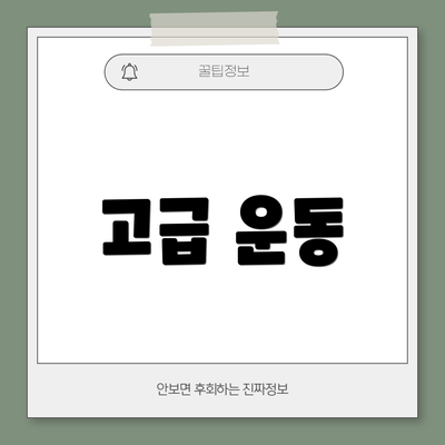 고급 운동