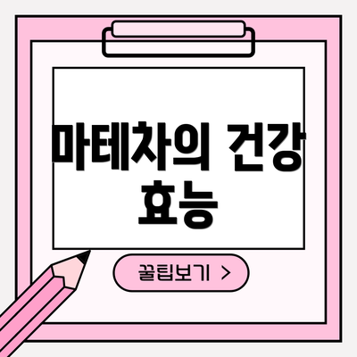 마테차의 건강 효능