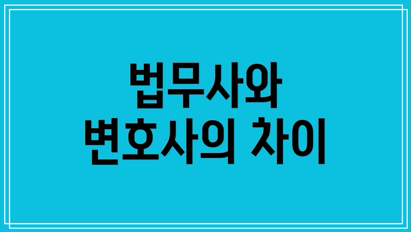 법무사와 변호사의 차이