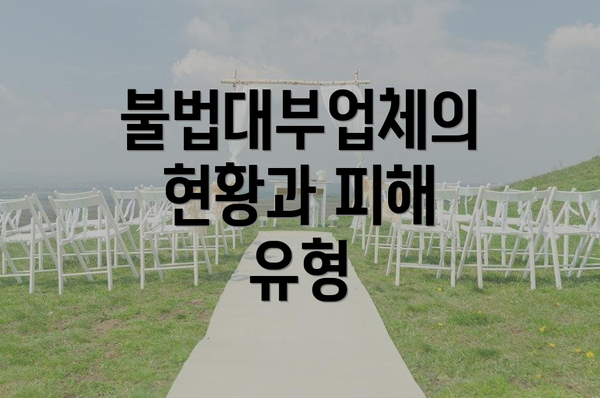 불법대부업체의 현황과 피해 유형