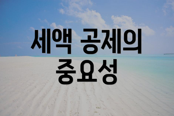 세액 공제의 중요성