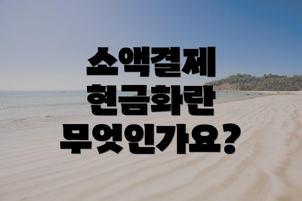 소액결제 현금화란 무엇인가요?