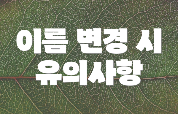 이름 변경 시 유의사항