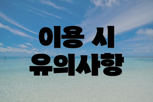 이용 시 유의사항