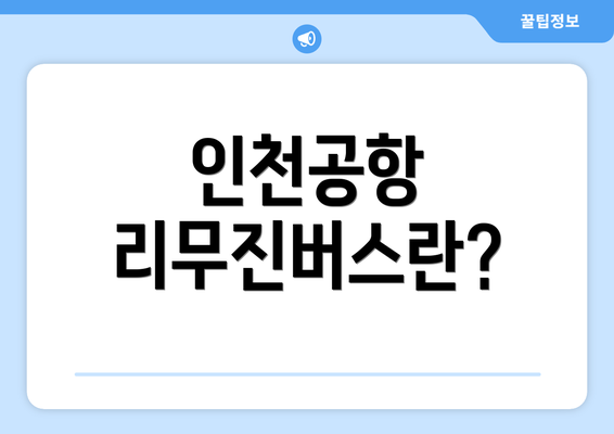인천공항 리무진버스란?