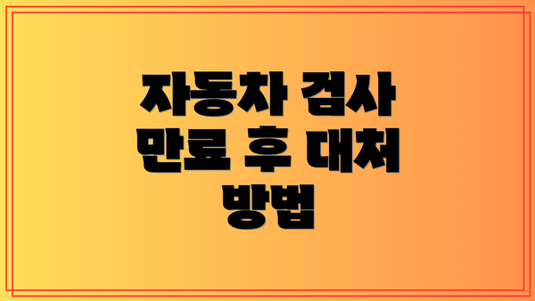 자동차 검사 만료 후 대처 방법