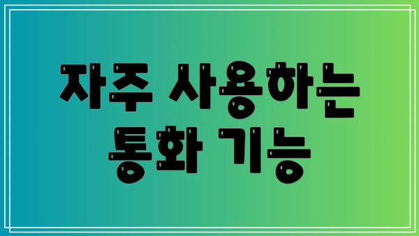 자주 사용하는 통화 기능
