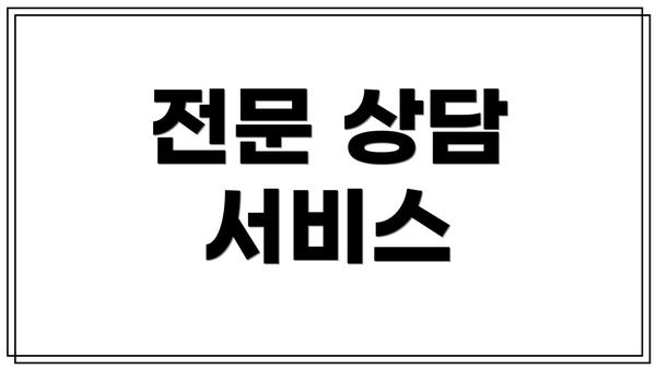 전문 상담 서비스