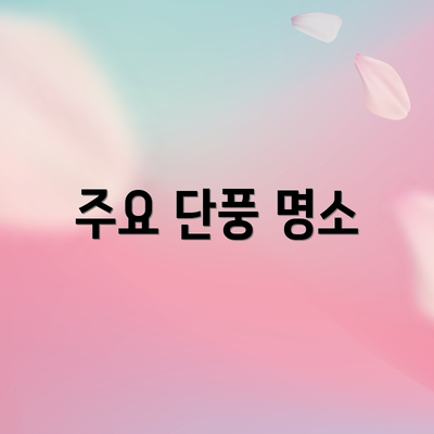 주요 단풍 명소