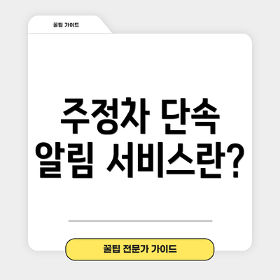 주정차 단속 알림 서비스란?