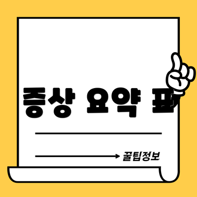 증상 요약 표
