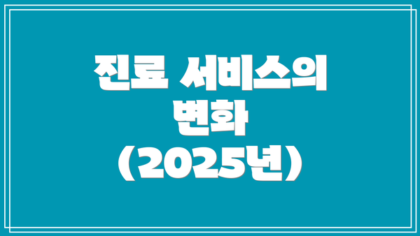 진료 서비스의 변화 (2025년)