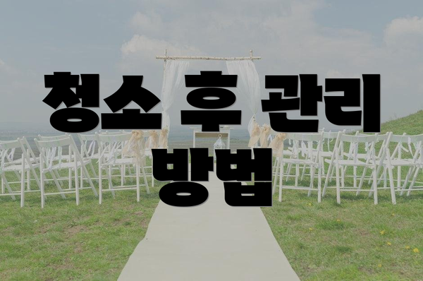 청소 후 관리 방법