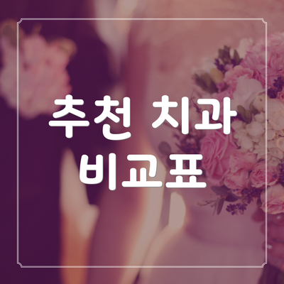 추천 치과 비교표