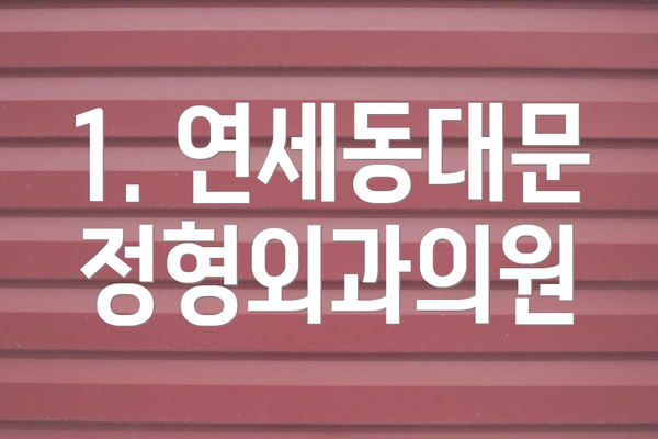 1. 연세동대문정형외과의원