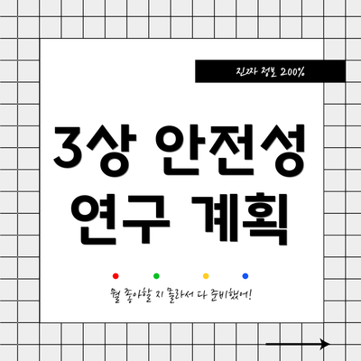 3상 안전성 연구 계획
