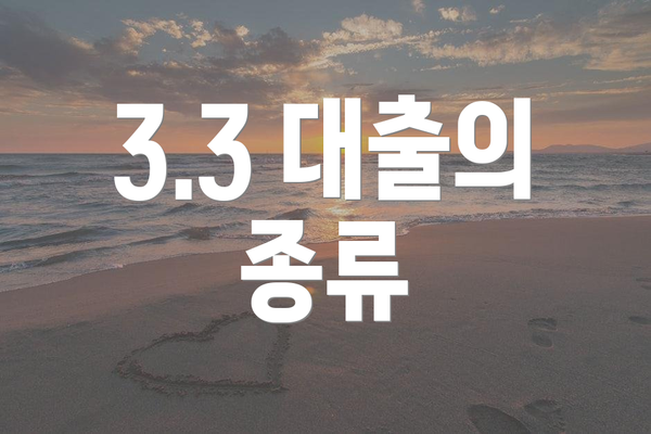 3.3 대출의 종류