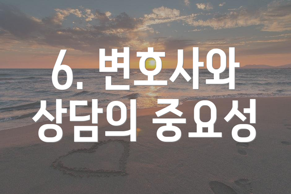 6. 변호사와 상담의 중요성