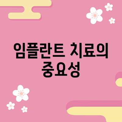 임플란트 치료의 중요성
