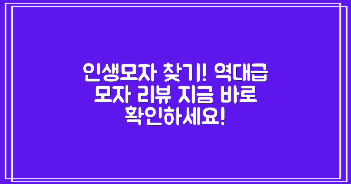 이 리뷰를 보고 당신의 인생모자를 찾으세요!